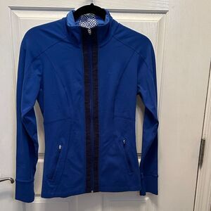 Lucy Women's Royal Blue Active Jacket Zip Pockets Inside Pockets Size S